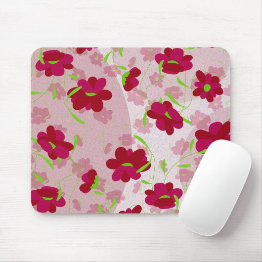 Rosa und rote Blume - Blumen Mousepad (Mit Mouse)