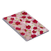 Rosa und rote Blume - Blumen Notizblock (Rechte Seite)