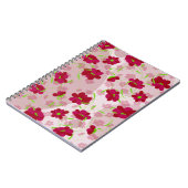 Rosa und rote Blume - Blumen Notizblock (Linke Seite)