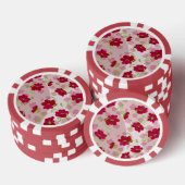Rosa und rote Blume - Blumen Pokerchips (Stapel)