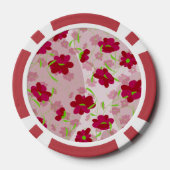 Rosa und rote Blume - Blumen Pokerchips (Rückseite)