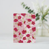 Rosa und rote Blume - Blumen Postkarte (Stehend Vorderseite)