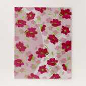 Rosa und rote Blume - Blumen Puzzle (Vertikal)