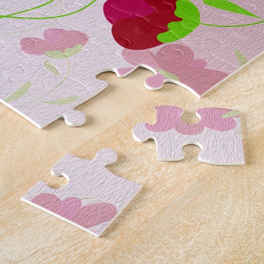 Rosa und rote Blume - Blumen Puzzle (Seite)