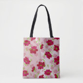 Rosa und rote Blume - Blumen Tasche (Vorderseite)