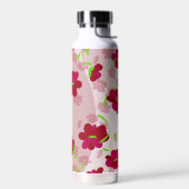 Rosa und rote Blume - Blumen Trinkflasche (Links)