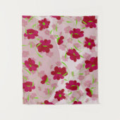 Rosa und rote Blume - Blumen Wandteppich (Vorderseite)