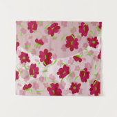 Rosa und rote Blume - Blumen Wandteppich (Vorderseite (Horizontal))