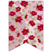 Rosa und rote Blume - Blumen Wimpelkette (Zweite Fahne)