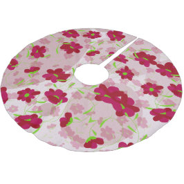 Rosa und rote Blume - Blumenbaumrock Polyester Weihnachtsbaumdecke