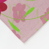 Rosa und rote Blume - Fleece Blankon (Ecke)
