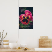 Rosa und rote Blume mit Regentropfen Poster (Küche)