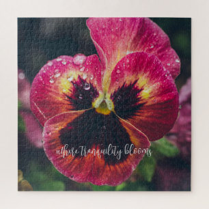Rosa und rote Blume mit Regentropfen Puzzle