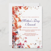 Rosa und rote Blume Muttertag Einladung (Vorderseite)