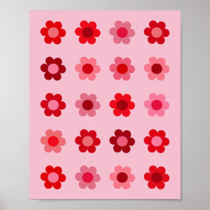 Rosa und rote Blume Poster