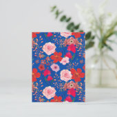 Rosa und rote Blume Postkarte (Stehend Vorderseite)
