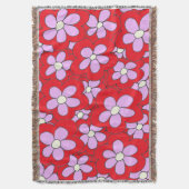 Rosa und rote Blume Zeichnend Design Decke (Vorderseite Vertikal)