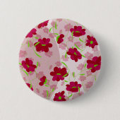 Rosa und rote Blumen - Floral Button (Vorderseite)