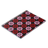 Rosa und rote Blumenmuster Notizblock (Linke Seite)