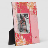 Rosa und Rote Blüte 8 x 10 Foto Plaque mit Easel Fotoplatte (Seite)