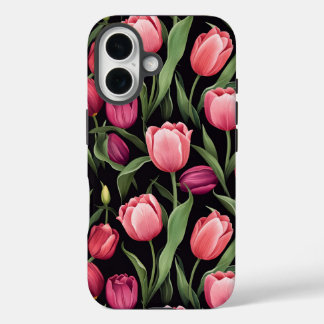 Rosa und Rote Blüte Tulip Apple iPhone 16 Hülle