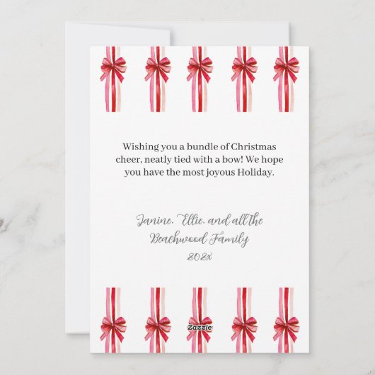 Rosa und Rote Bogen Foto Weihnachten (Rückseite)