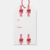 Rosa und Rote Bogen Foto Weihnachten Geschenkanhänger (Rückseite)