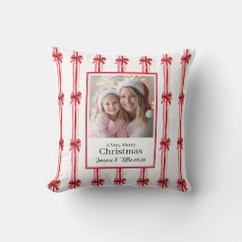 Rosa und Rote Bogen Foto Weihnachten Kissen