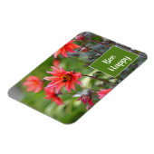 Rosa und Rote Dahlia Bee Happy Blume Motivierend Magnet (Linke Seite)