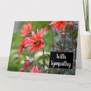 Rosa und rote Dahlia Blume Wisley mit Beileid Karte
