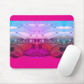 Rosa und rote Doodlandschaft Mousepad (Mit Mouse)