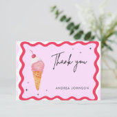 Rosa und Rote Eiscreme Danke Brautparty (Stehend Vorderseite)