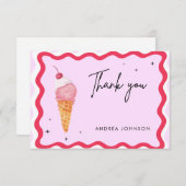 Rosa und Rote Eiscreme Danke Brautparty (Vorne/Hinten)