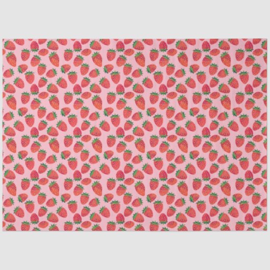 Rosa und Rote Erdbeere Seidenpapier (Vorderseite)