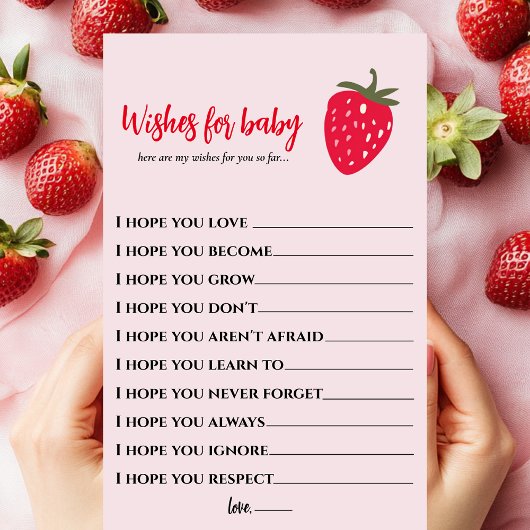 Rosa und rote Erdbeere Wünsche für die Kinderkarte Flyer
