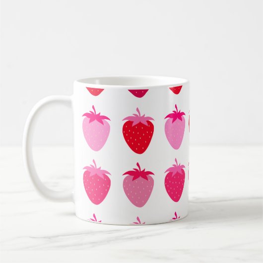 Rosa und rote Erdbeeren Kaffeetasse (Links)
