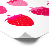 Rosa und rote Erdbeeren Poster (Ecke)
