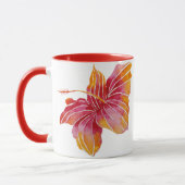 Rosa und Rote Flora Hawaii Hibiskus Tasse (Links)