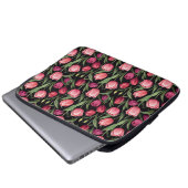 Rosa und Rote Flora Tulip Laptopschutzhülle (Vorne Knopf)