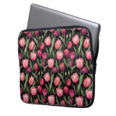 Rosa und Rote Flora Tulip Laptopschutzhülle (Vorderseite Links)