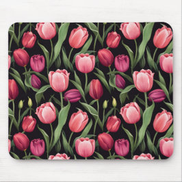 Rosa und Rote Flora Tulip Mousepad
