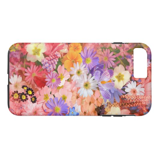 Rosa und rote Frühlingsblumen Case-Mate iPhone Hülle (Rückseite (Horizontal))