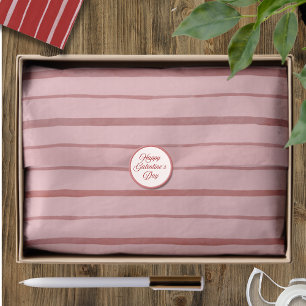 Rosa und rote Galentine-Handzeichnungslinien-Muste Seidenpapier