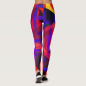 Rosa und rote Gefärbte Krawatte Leggings (Rückseite)