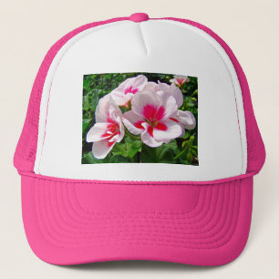 Rosa und Rote Geranie Truckerkappe