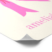 Rosa und Rote Girl Coquette Bow Personalisierter N Poster (Ecke)