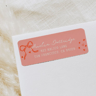 Rosa und rote girly Skizze Rücksendeadresse