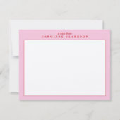 Rosa und rote Grenznotizkarte Einladung (Vorderseite)