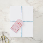 Rosa und rote Hand gezeichnet Retro Bow Französisc Geschenkanhänger (Mit Garn)