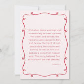 Rosa und Rote Hand Taufe Einladung (Rückseite)